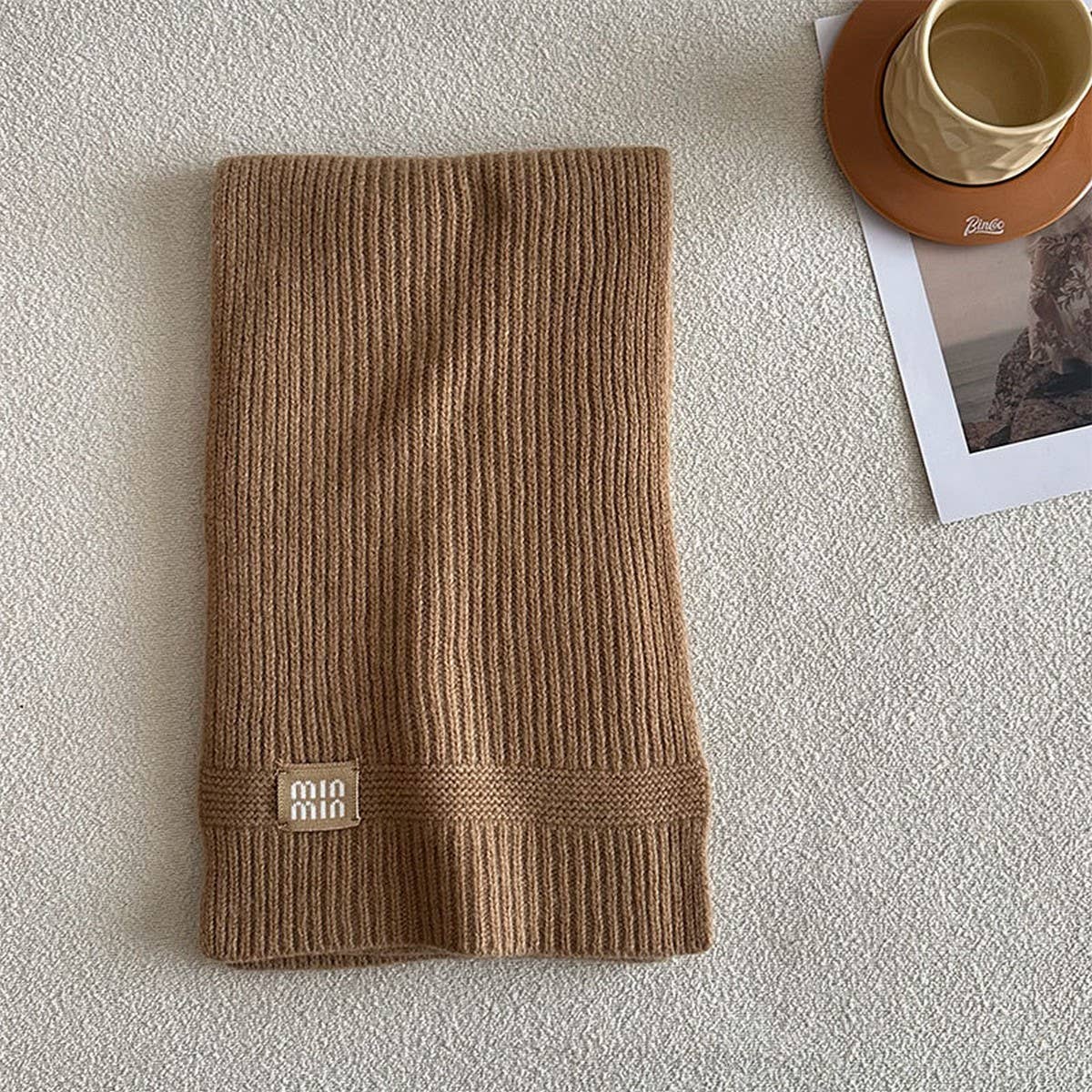 100% WOOL KNITTED STRIPED SCARF SOFT WARM_CWASC2305