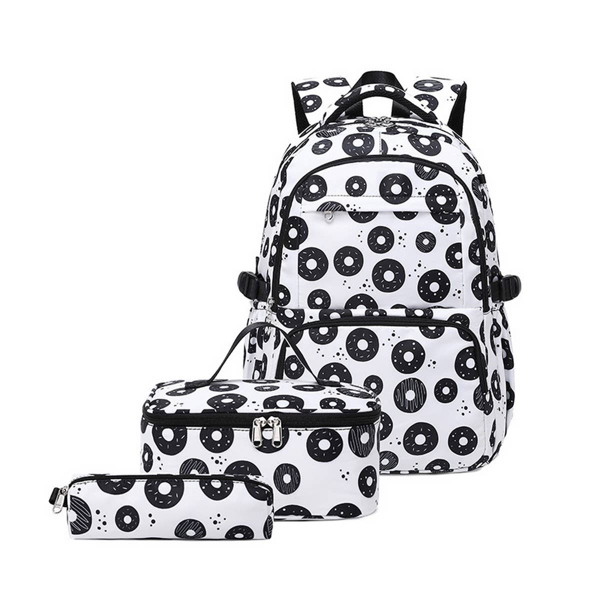 BACKPACKS FOR SCHOOL DONUT 3 PIECE NYLON SET_CWAB5467