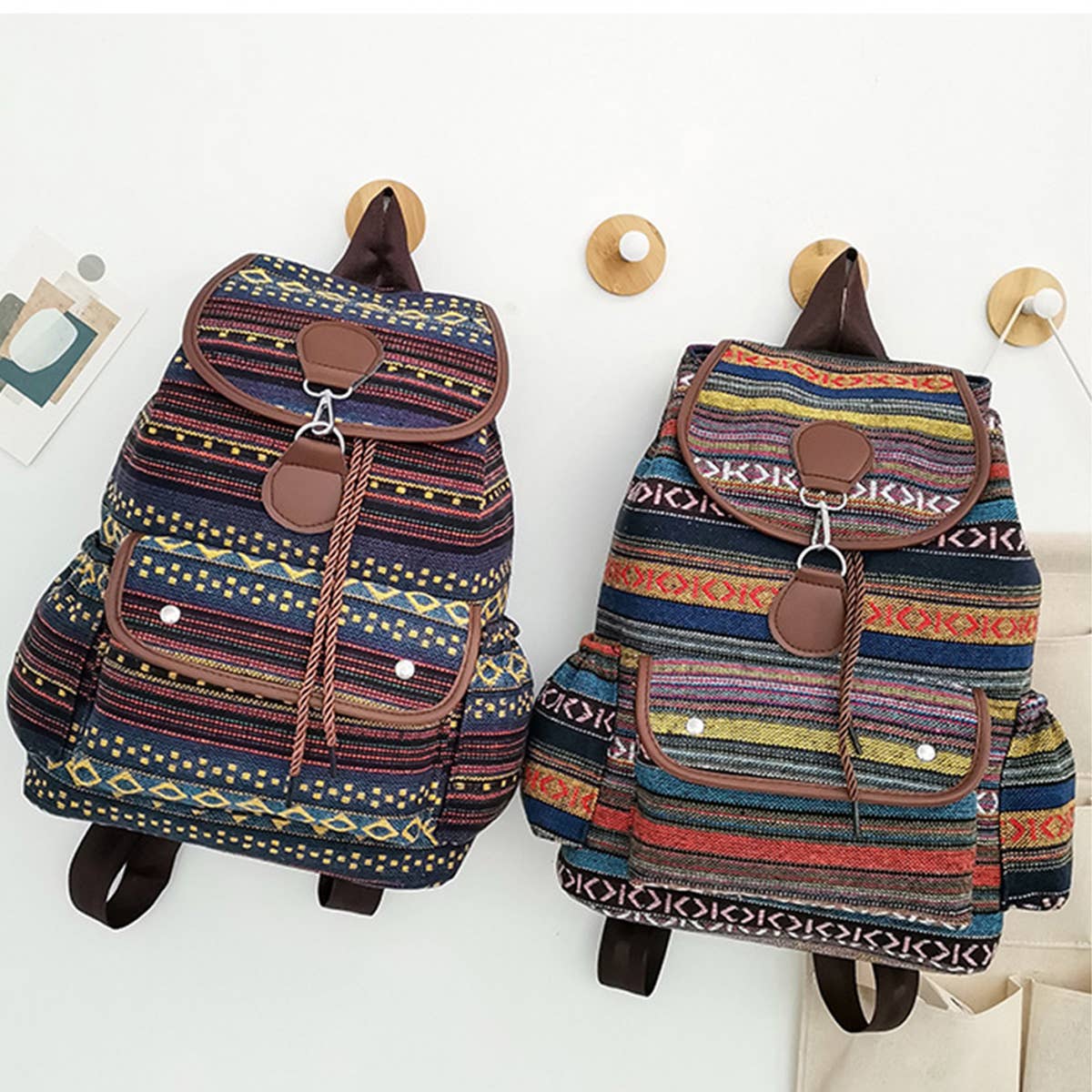 BOHO VINTAGE BACK TO SCHOOL CANVAS BACKPACK_CWAB2214
