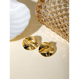 DELICATE GEOMETRIC PLEATED POLISHED EARRINGS_CWAJE1792