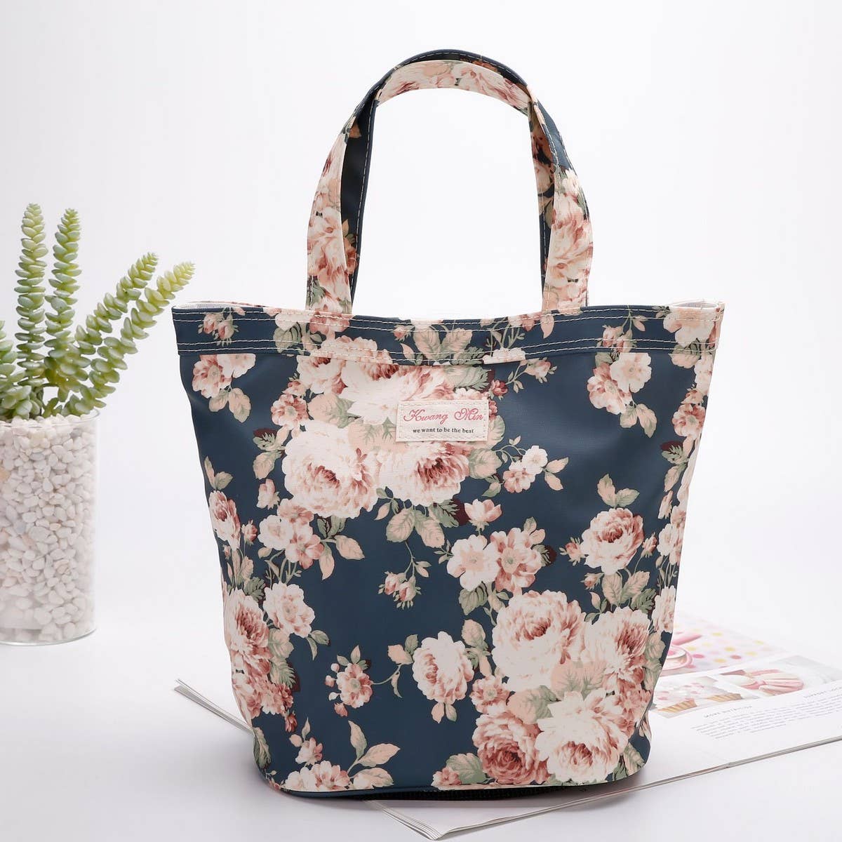 FLOWER PATTERN PORTABLE WASH BAG MAKEUP BAG_CWAB1736