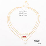 HEART SHAPED ZIRCONIUM INLAID MULTI ROW NECKLACE_CWAJE2927
