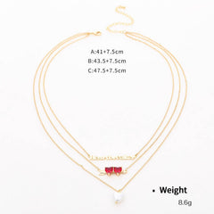 HEART SHAPED ZIRCONIUM INLAID MULTI ROW NECKLACE_CWAJE2927