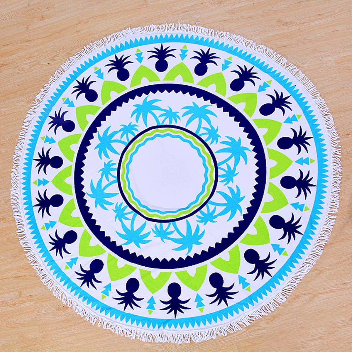 ROUND MICROFIBER TASSEL BEACH TOWEL BLANKET_CWMM7602