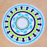 ROUND MICROFIBER TASSEL BEACH TOWEL BLANKET_CWMM7602