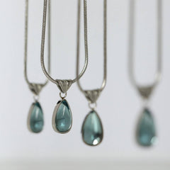 Fashionable Water Drop Blue Ocean Necklace_Cwaje05660