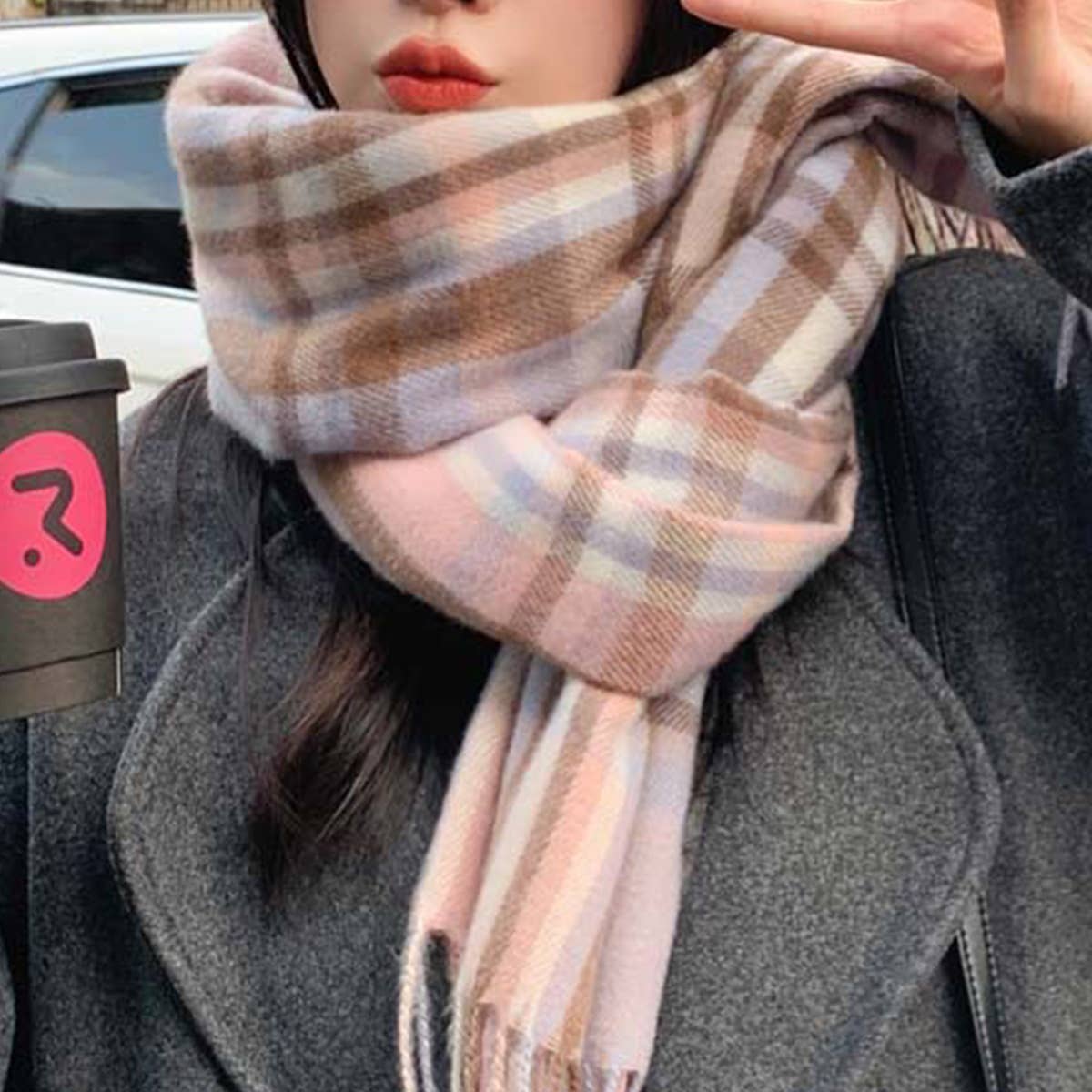 Thick Plaid Scarf Long Winter Warm Tassel Shawl_Cwasc1102