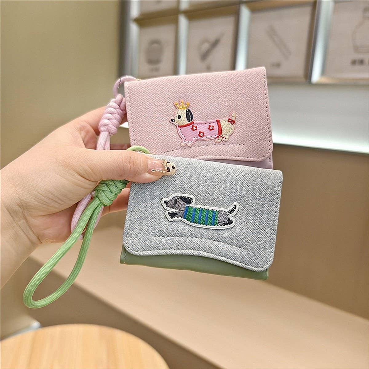 Kawaii Patchwork Mini Trifold Wallet For Girls_Cwab06224