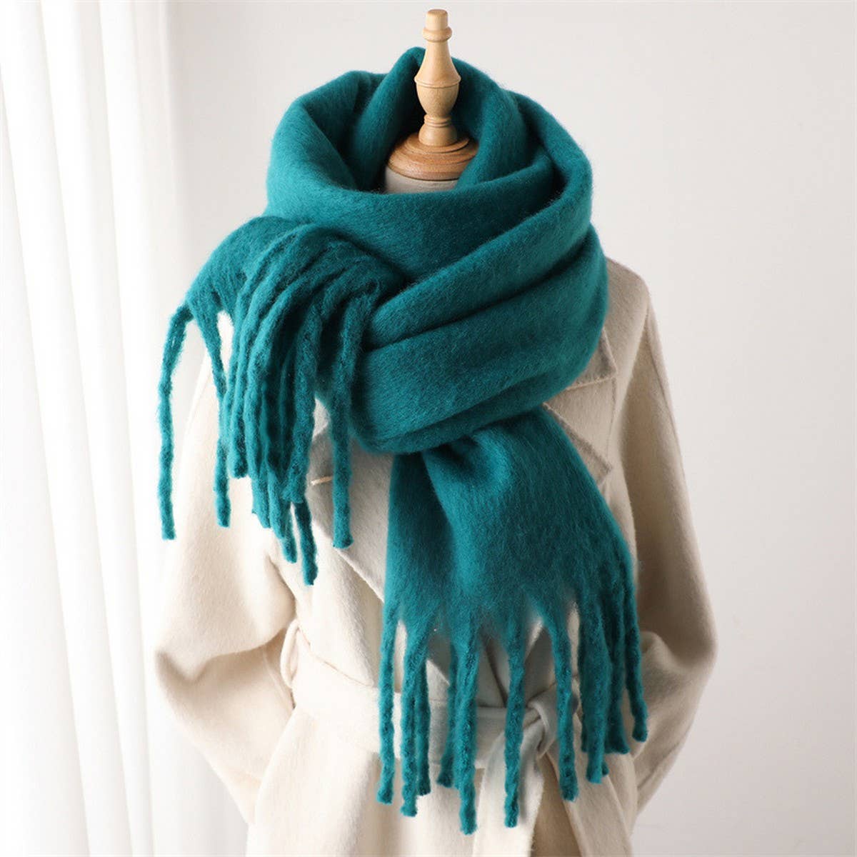 MOHAIR TASSEL SCARF FOR WINTER UNISEX LONG SHAWL_CWASC0965