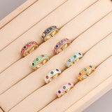MULTICOLOR OIL DRIP OPEN PERSONALITY HIP HOP RING_CWAJE1743