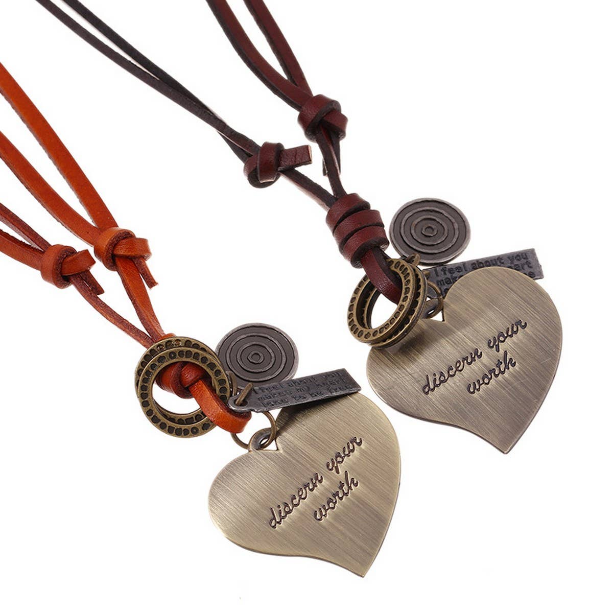 NEW RETRO HEART LONG LEATHER NECKLACE_CWMM4605