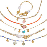 18K GOLD SHELL PEARL CHARM BRACELET_CWAJE4626