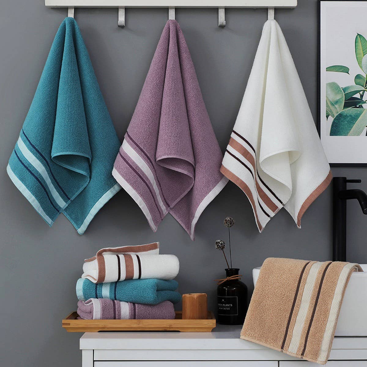 HOUSEHOLD THICK COTTON TOWEL BATH TOWEL SET_CWASC1638
