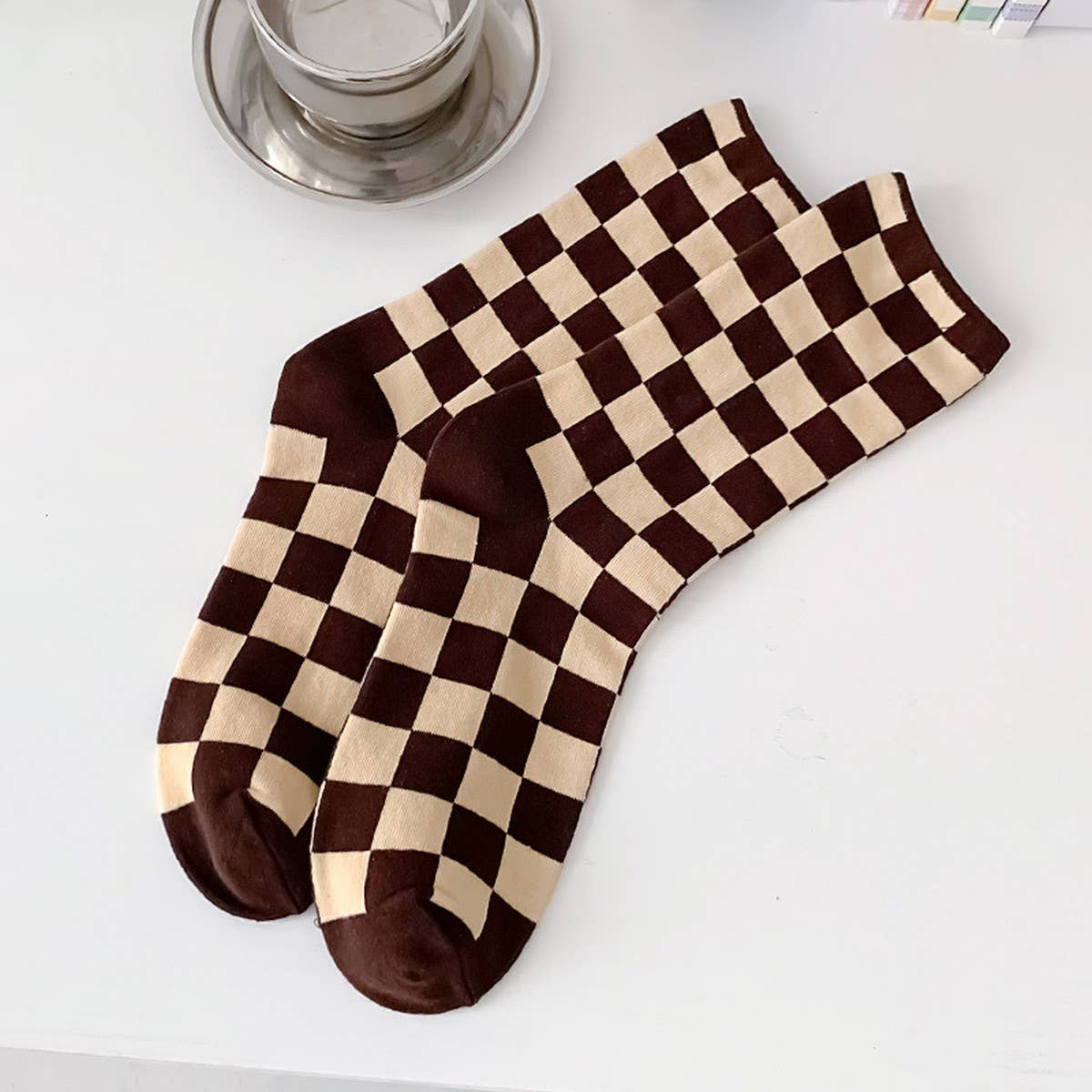 NEW ALL PLAID MID TUBE SOCKS FOR MEN AND WOMEN_CWMS0405