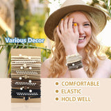 RETRO BROWN CARD HOLDER HAIR SCRUNCHIES_CWAHA2716