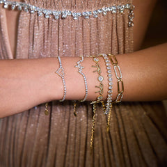 18K GOLD BOW BRACELET WITH ZIRCON SWEET STYLE_CWAJE4698