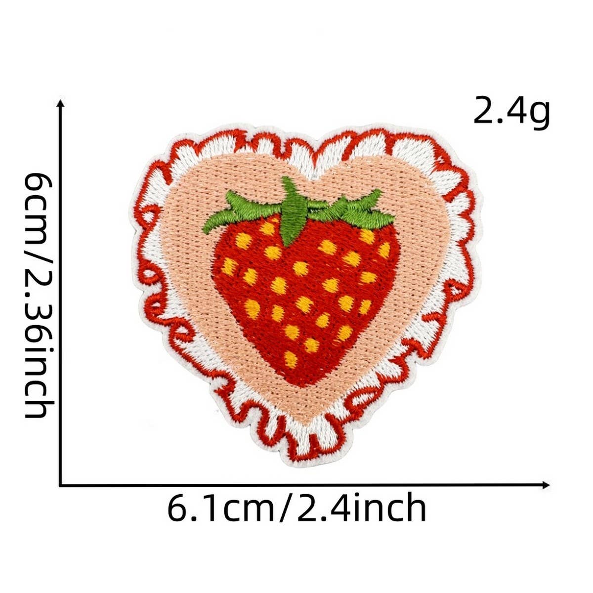 NEW PINK STRAWBERRY EMBROIDERED CLOTH PATCH_CWMM4014