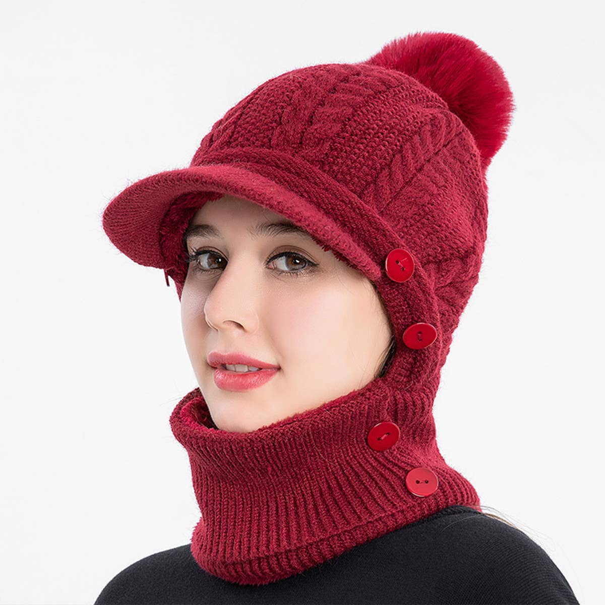 Winter Womens Knitted Pullover Earmuffs Hat_Cwasc1141