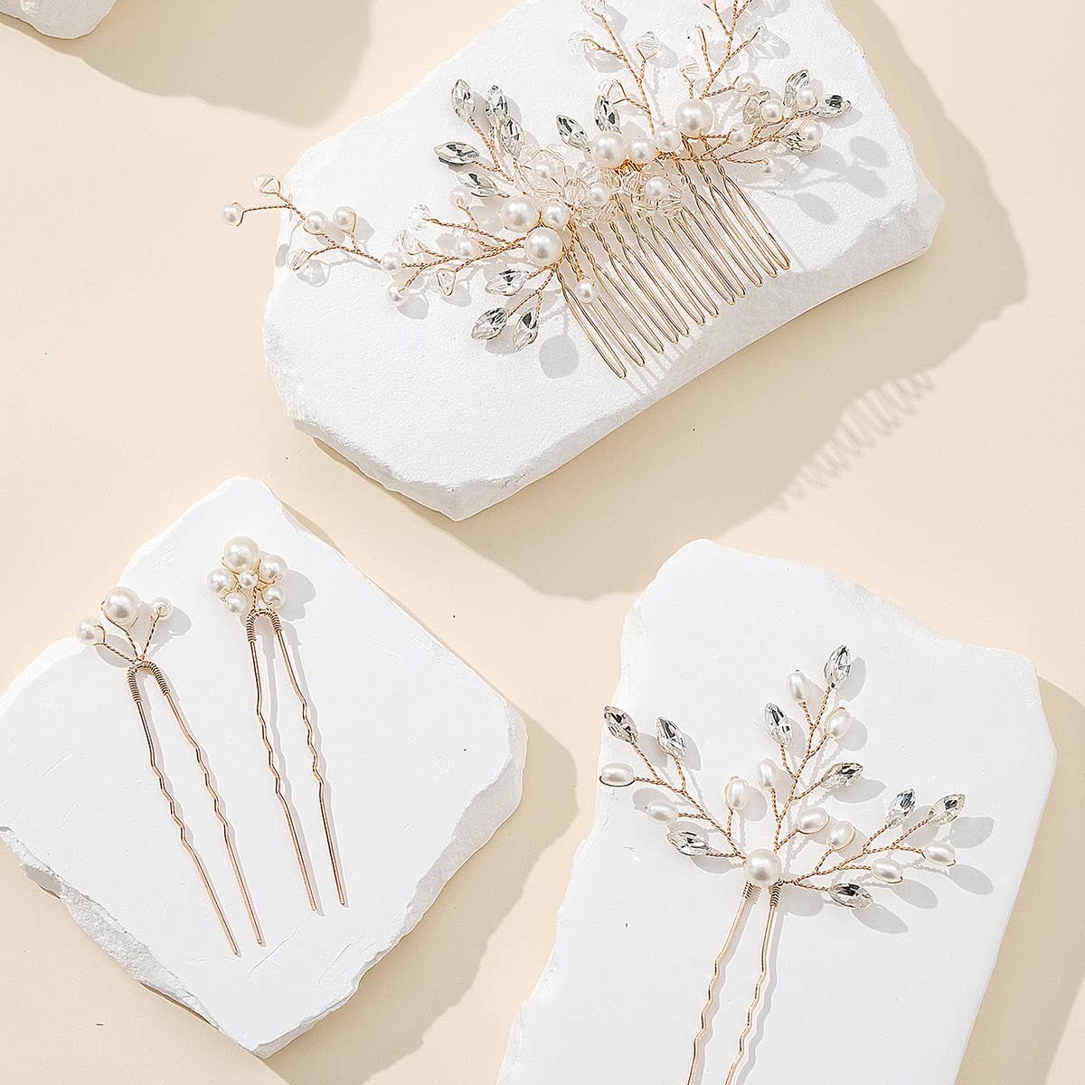 RHINESTONE PEARL BRIDAL HAIR ACCESSORIES SET_CWAHA2784