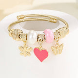STAINLESS STEEL HEART HAND CHARM BRACELET_CWMM8624