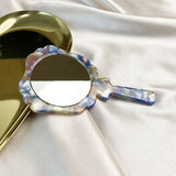 GEOMETRIC ACETATE HANDHELD MAKEUP MIRROR COMPACT_CWMM6386