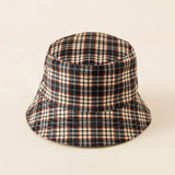 NEW PLAID DESIGN CANVAS SUN BUCKET HAT_CWAH1441