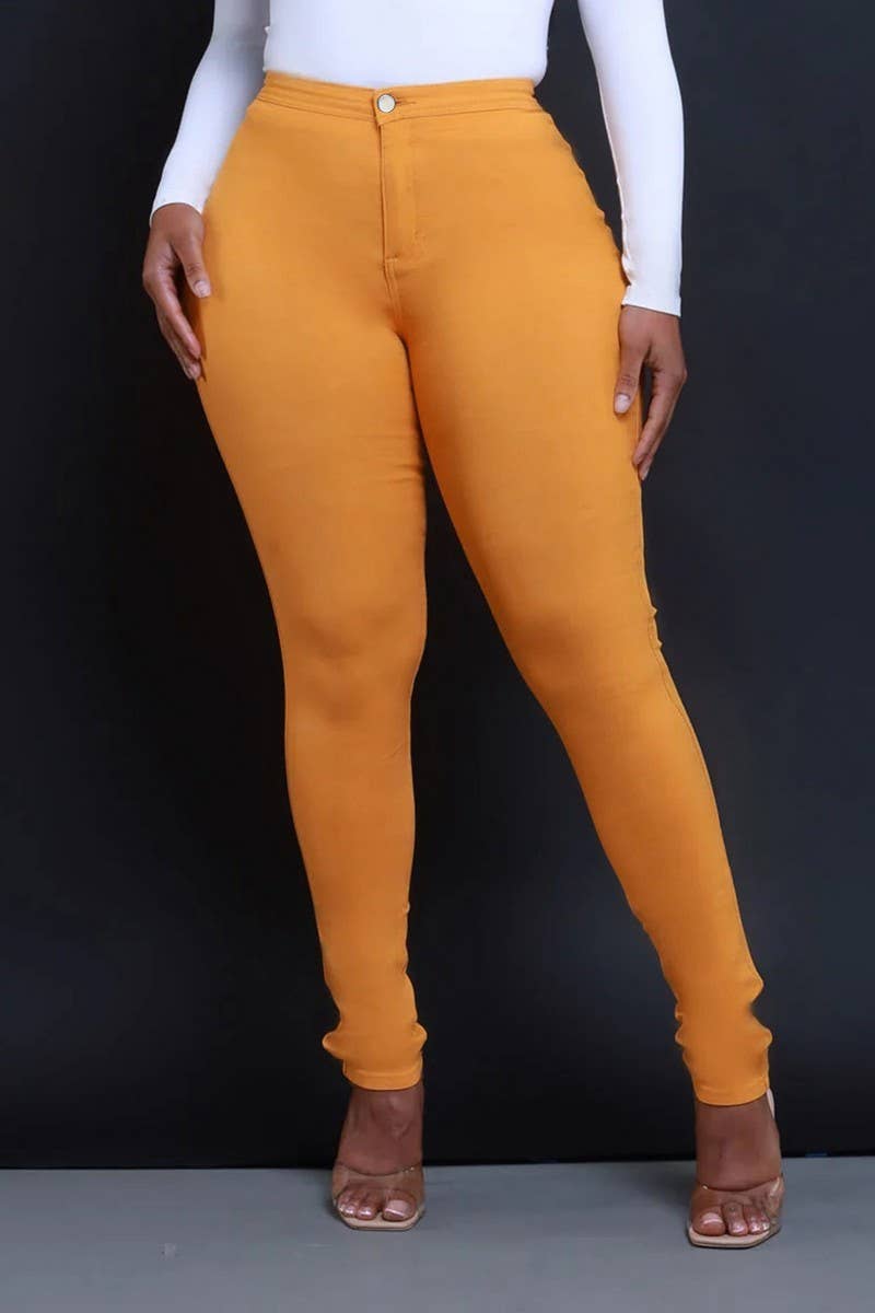 Cwjp0602_Mid Rise Candy Color Skinny Denim Pants