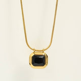 STAINLESS STEEL BLACK SUGAR CUBE NECKLACE_CWMM5656