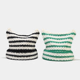 DEVIL EARS STRIPED WOOL KNITTED HAT_CWAH2125