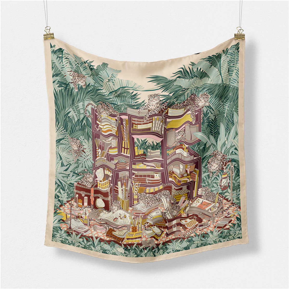 GREEN SILK SCARF VERSATILE NECK TIE HAIR ACCES_CWASC0659