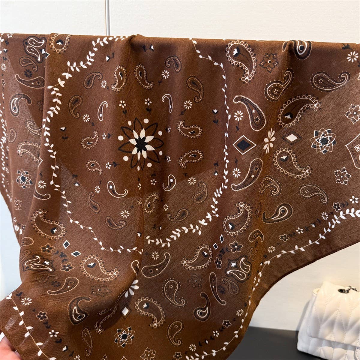 Elegant Herringbone Faux Silk Square Wrap Scarf_Cwasc03441