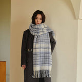 COLORBLOCK PLAID WOOL BLEND SCARF UNISEX WRAP_CWASC2300