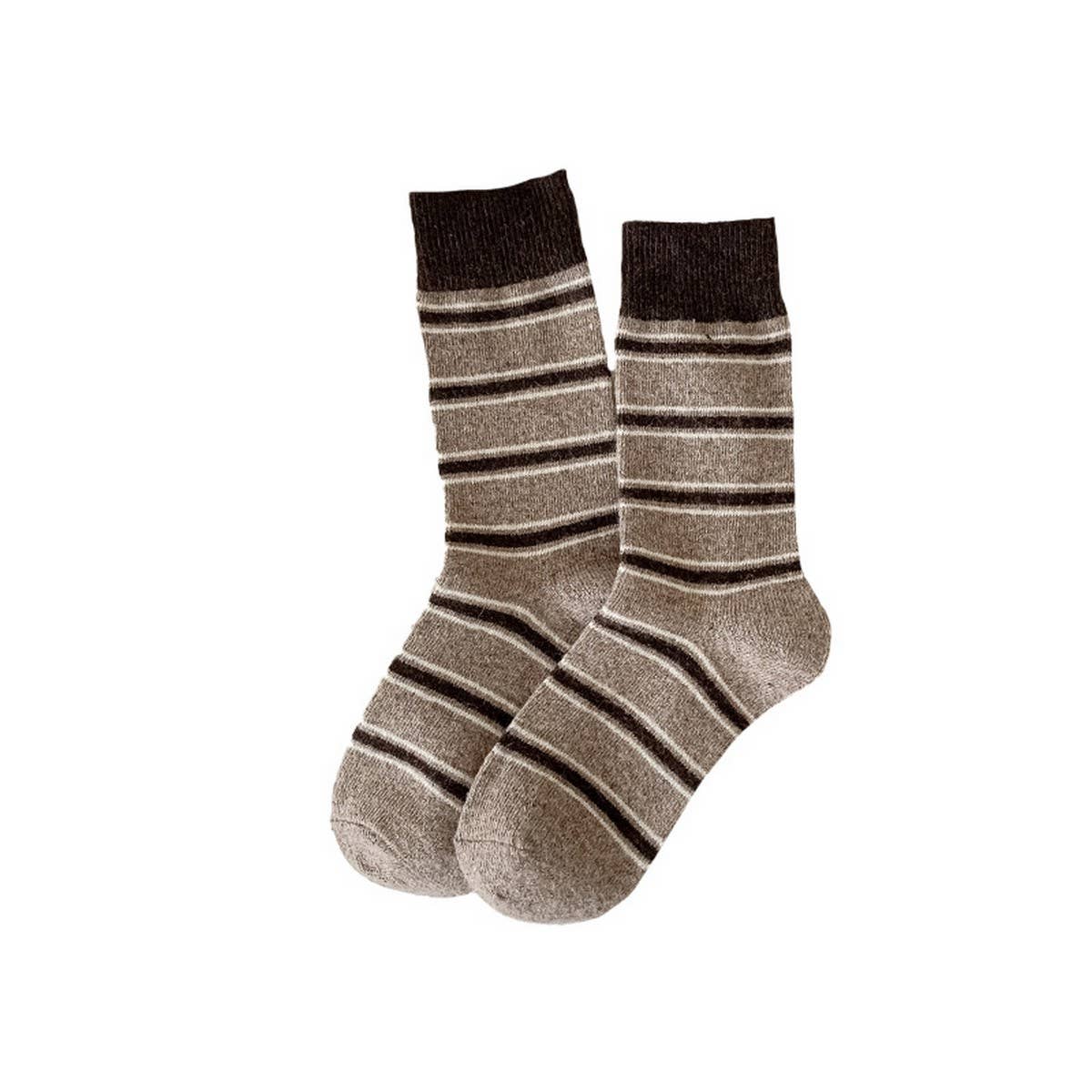 Ins Style Wool Colorblock Striped Crew Socks_Cwms03358