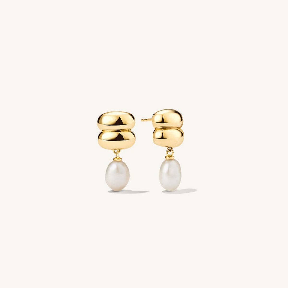 MINIMALIST IRREGULAR PEARL EARRINGS 18K GOLD STEEL_CWAJE5020