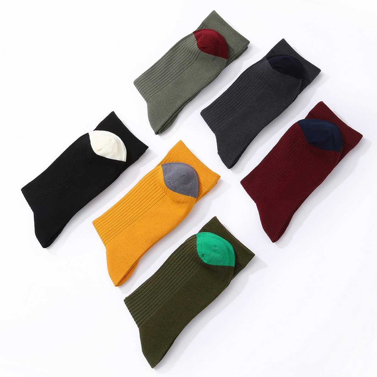 MENS CASUAL SOLID COLOR MID CALF SOCKS_CWMS1026