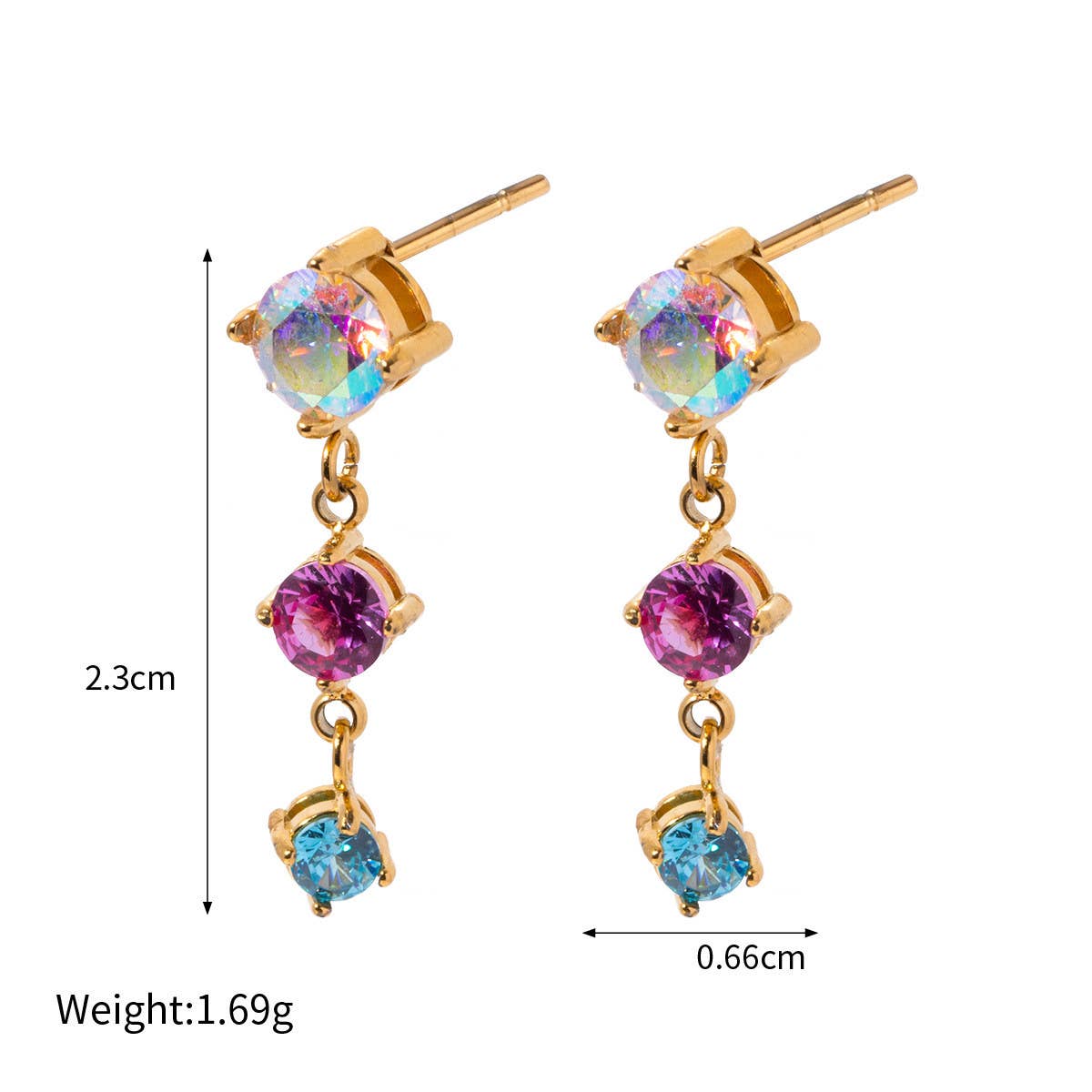 Women 18K Colored Zircon Earrings_Cwaha0908
