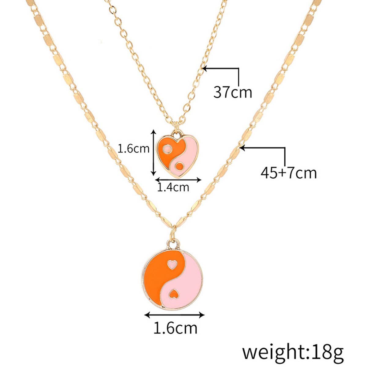 HEART CHARM LAYERED NECKLACE_CWAJE0437