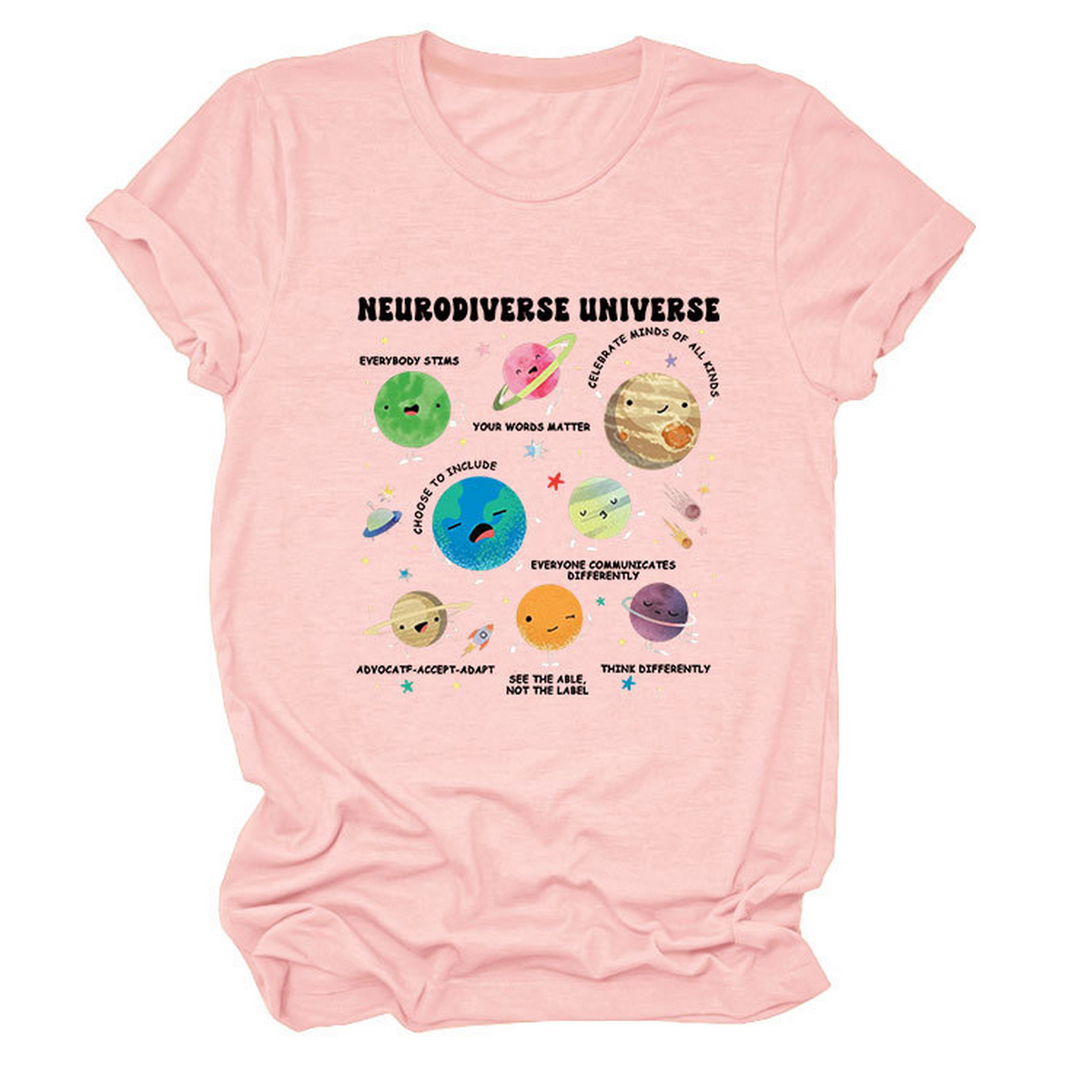 CASUAL CUTE TEE NEURODIVERSE UNIVERSE DESIGN_CWTTSL0513