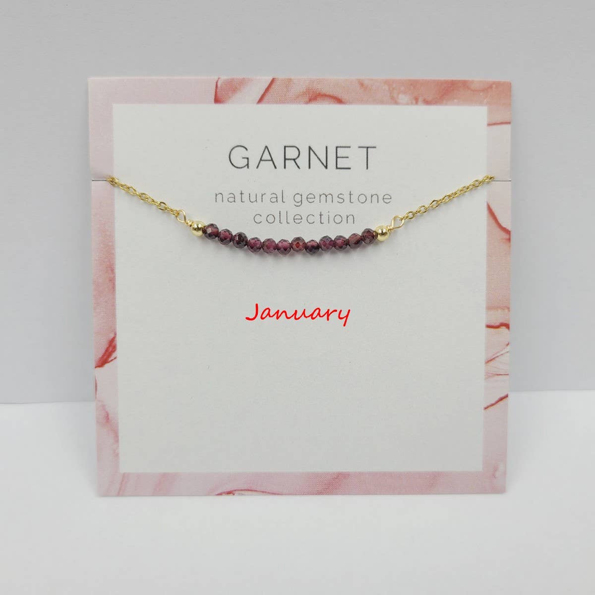 DECEMBER NECKLACE NATURAL STONE LOCK BONE CHAIN_CWAJE1054