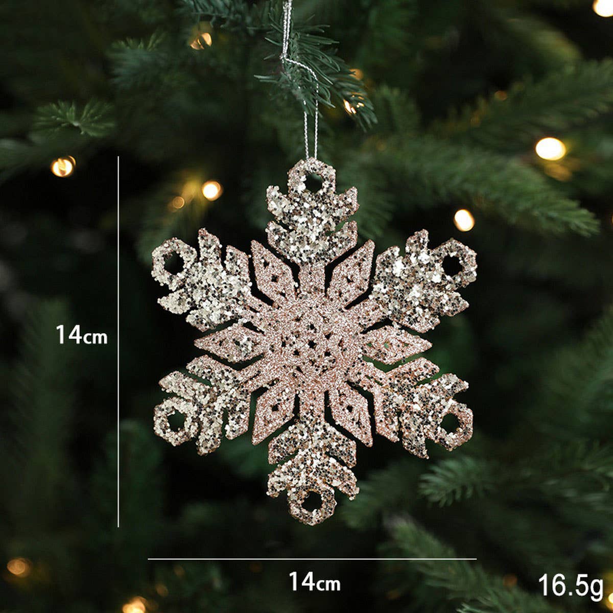 GLITTER REINDEER HOUSE CHRISTMAS TREE ORNAMENT_CWMM9749