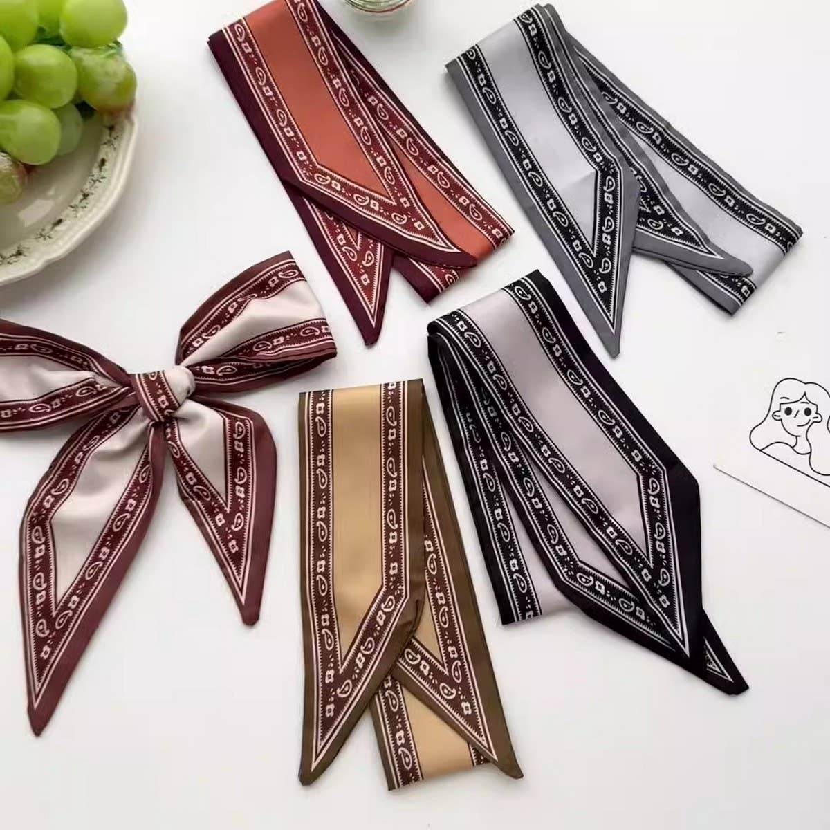 PRINTED ALL MATCH HAIR TIE FASHION HEADBANDS_CWAHA4133