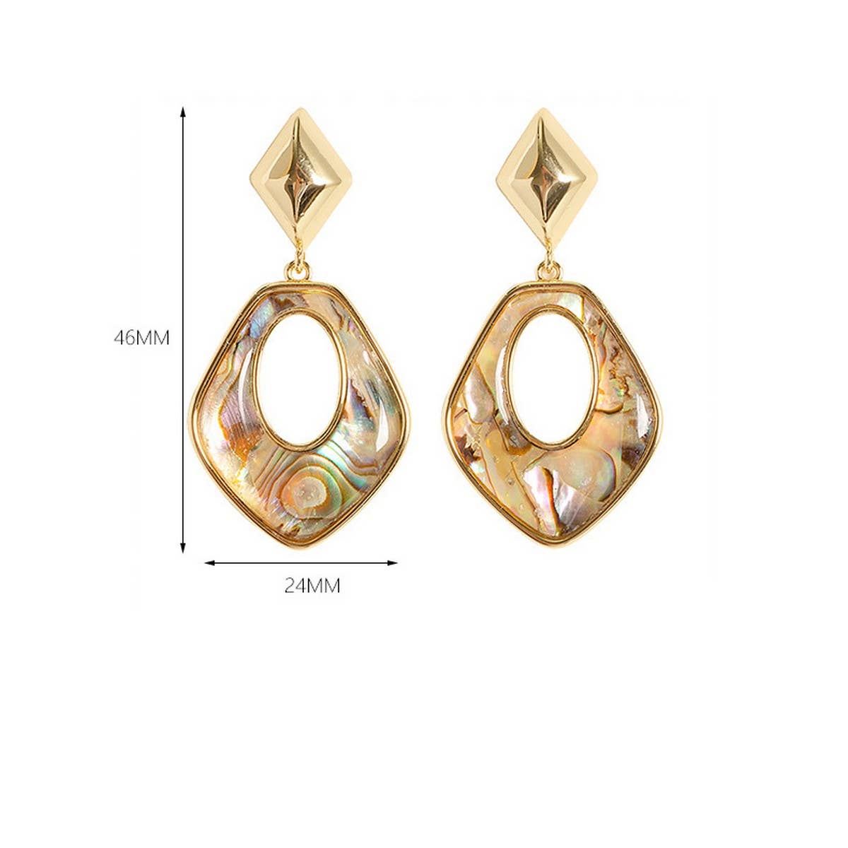 FASHIONABLE COLORFUL NATURAL ABALONE EARRINGS_CWMM4351