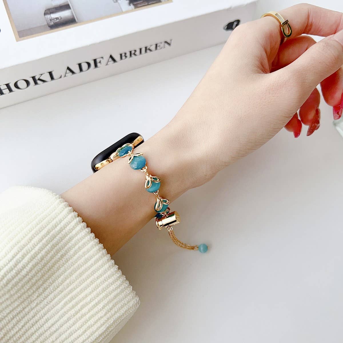 APPLE WATCH 9 CATS EYE METAL BRACELET STRAP_CWWW0064