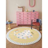 CUTE CARTOON ROUND RUG PLUSH FLOOR MAT FOR BEDROOM_CWMM7398