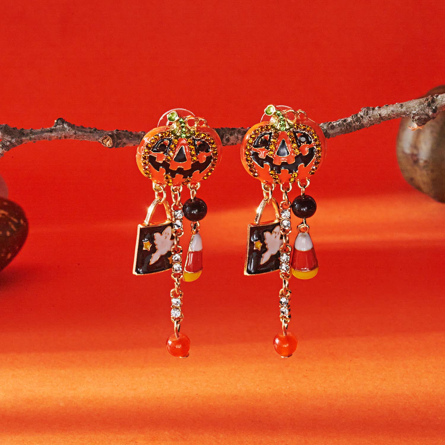 CREATIVE GHOST PUMPKIN DROP EARRINGS FOR WOMEN_CWAJE05623