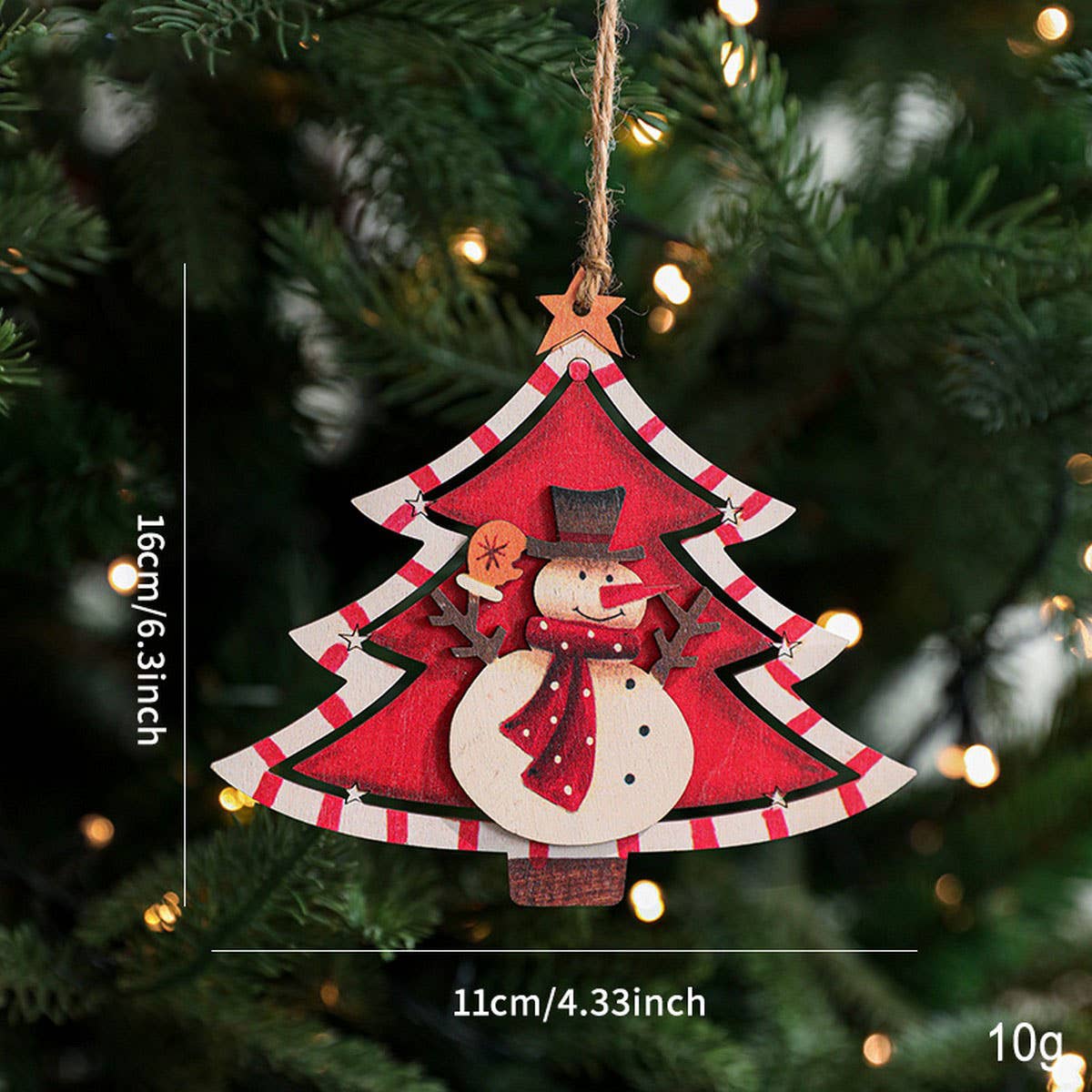 RUSTIC WOOD CHRISTMAS TREE SANTA SNOWMAN DECOR_CWMM9668