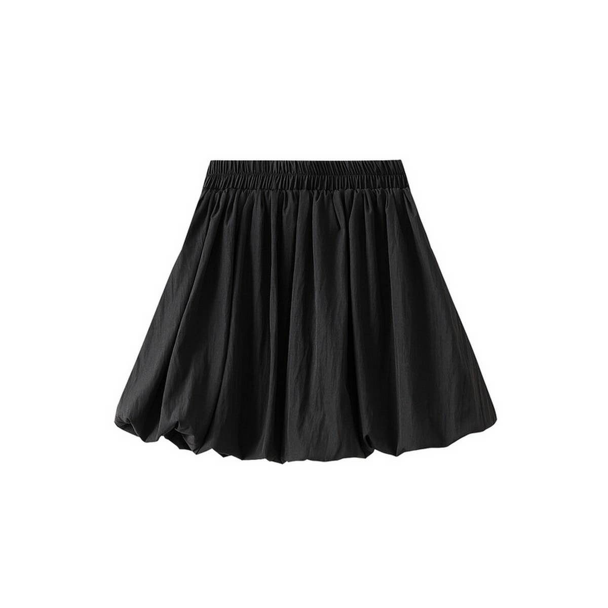 PUFFY PLEATED BUD SKIRT LANTERN SKIRT SHORT SKIRT_CWBMS0321