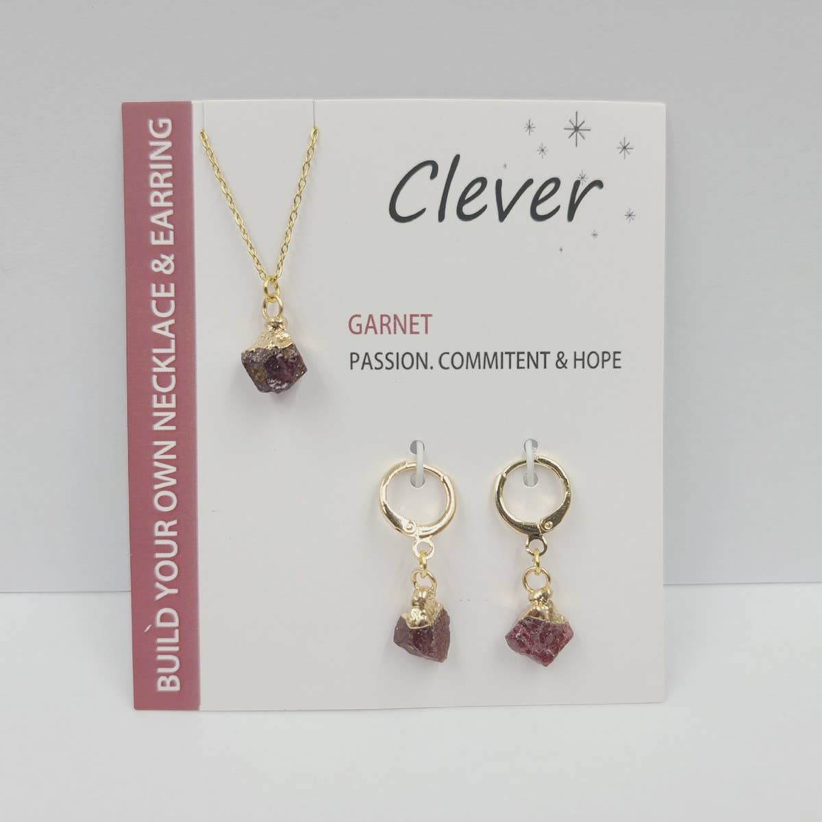NATURAL STONE NECKLACE AND EARRING SET_CWAJE1055