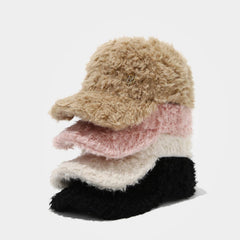 Winter R Letter Plush Warm Baseball Cap Hat_Cwah04766