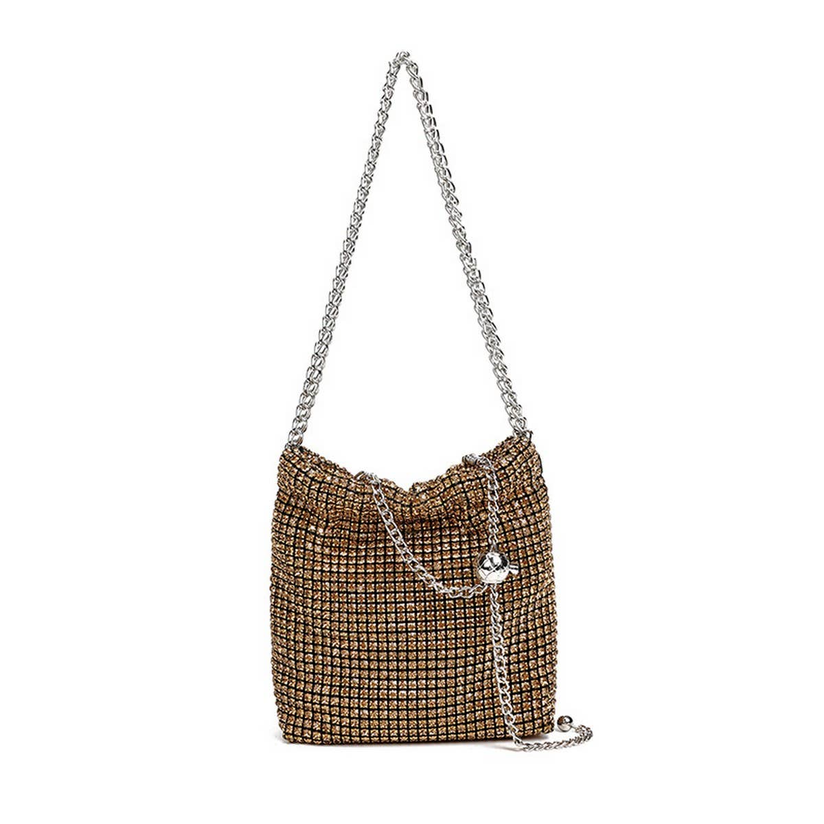 RHINESTONE SMALL GOLDEN BALL EVENING SHOULDER BAG_CWAB3605
